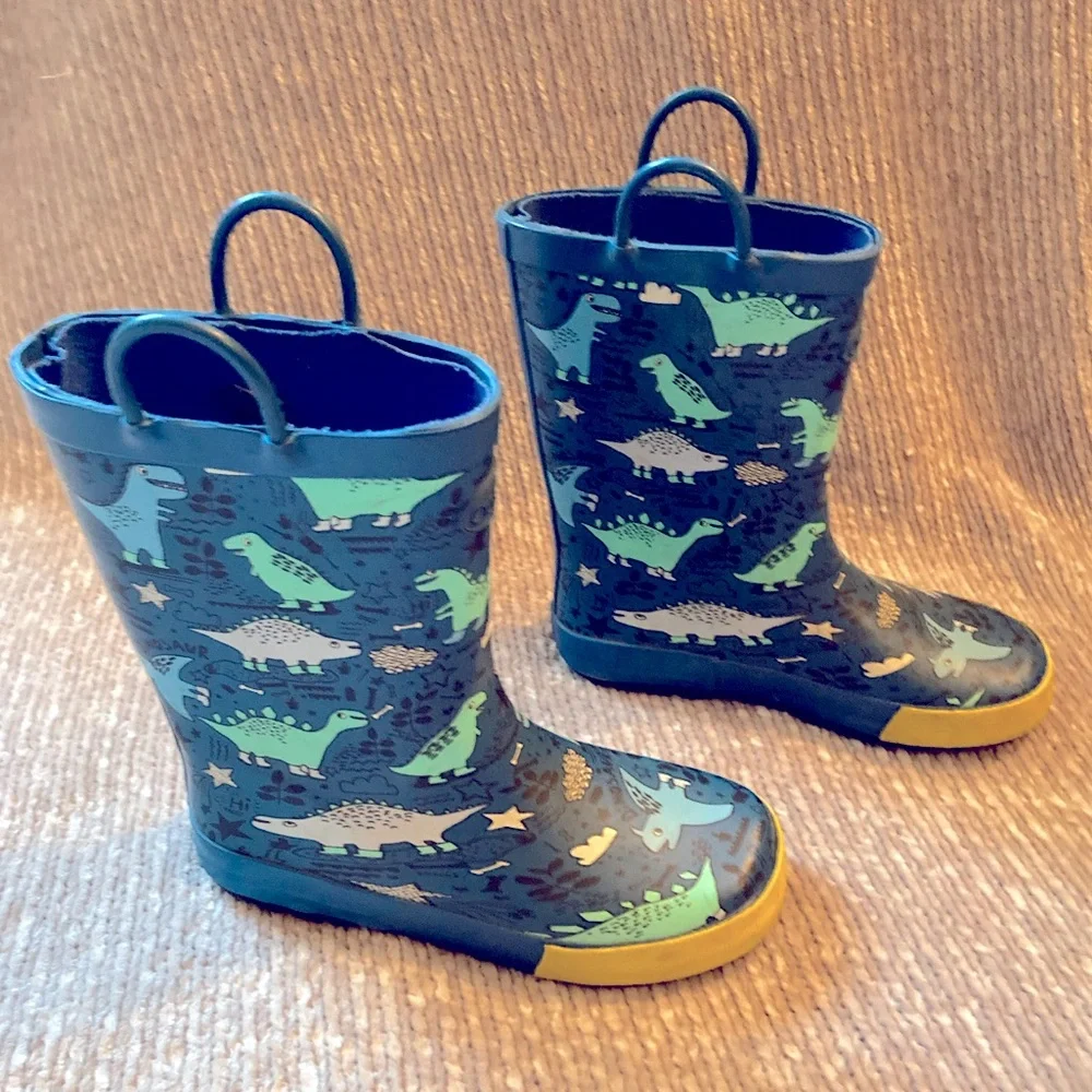 Dinosaur Print Rain Boots Boy Girl Unisex Outdoor Play Size‎ 1